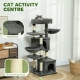 thumbnail image 4 of PawHut 52.5" Cat Tree Tower with Bed, Cat Condos, Hammocks, Dark Grey, 4 of 10