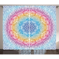 Ambesonne Ethnic Curtains 2 Panel Set, Fantasy Round, 108" x 90", Multicolor