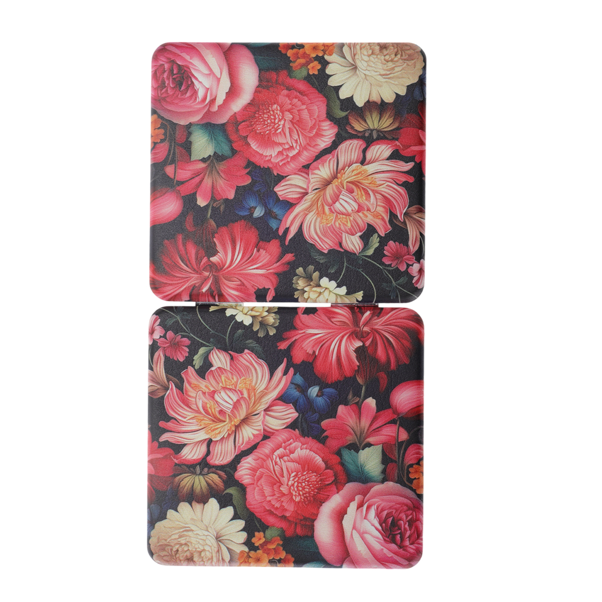 Unique Bargains Oil Painting Flowers Makeup Mirror Assorted Color 1 Pc