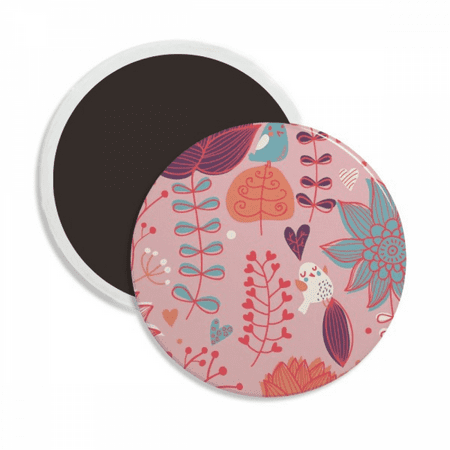 

Red Thread Flower Paint Round Ceracs Fridge Magnet Keepsake Decoration