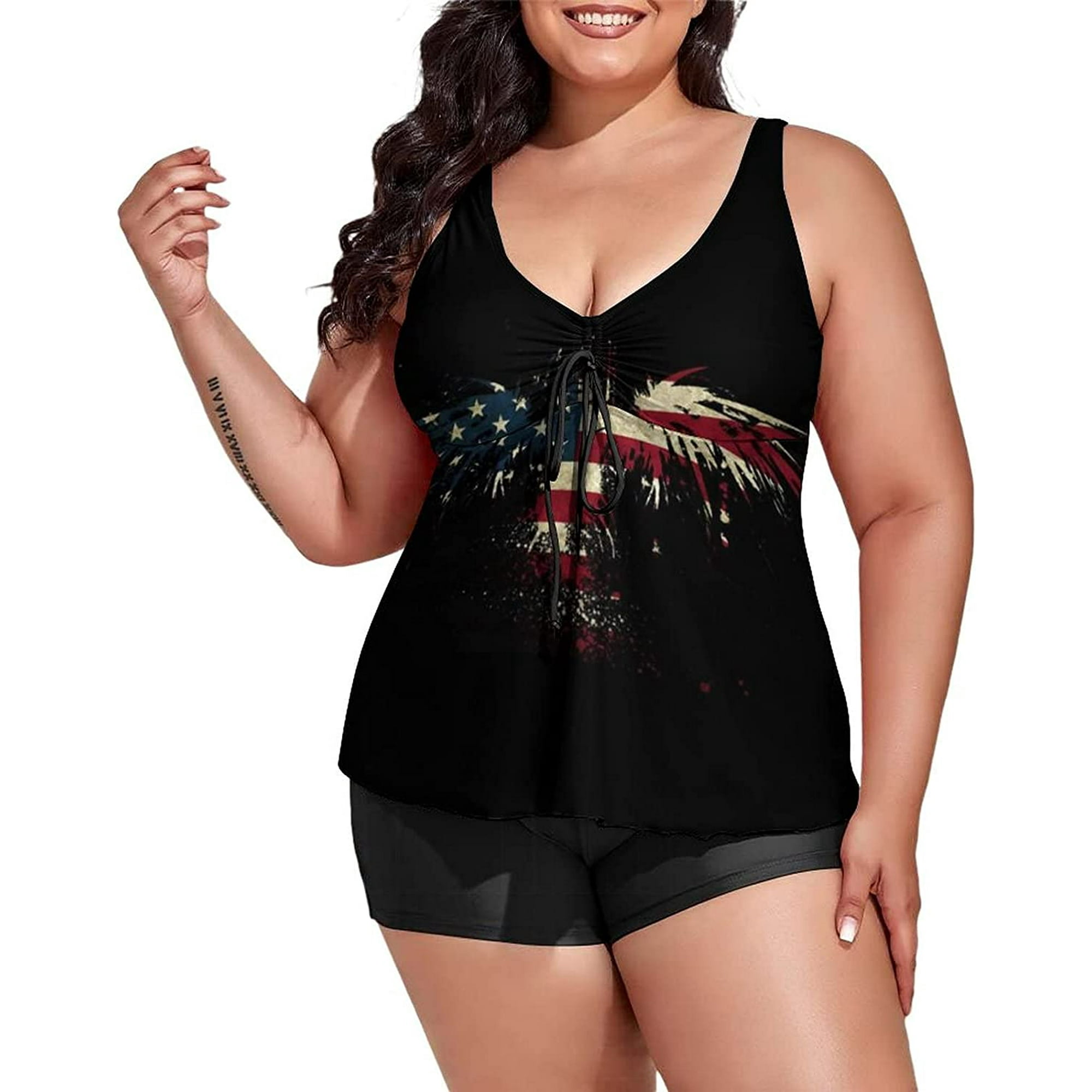 Eagles & Stars Plus Size Swimwear