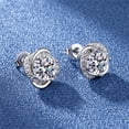 thumbnail image 5 of HANXIULIN Moissan Diamond Round Shaped Stud Earrings Fashion Moissanite Earrings Jewelry Gift for Women and Girls, 5 of 6