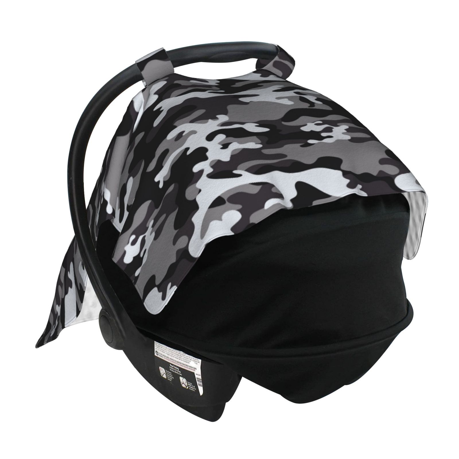 Car Seat Cover Baby - Black Grey White Camouflage Breathable Infant Car Seat Cover for Baby Carseat, Lightweight Comfort Baby Essentials Must Haves Newborn Stuff for Girl Boy