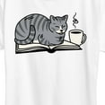 thumbnail image 3 of Instant Message - Cat On Book - Women's Short Sleeve Graphic T-Shirt, 3 of 6