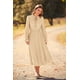 thumbnail image 4 of Vestido PRETTYGARDEN Midi Plisado de Puntos Suizos Manga Larga Caqui Talle S, 4 of 8