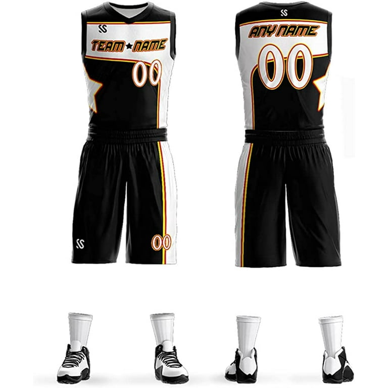 Custom Basketball Jersey Printed Personalized Team Jerseys Name Numbers Customized Sports Team Uniform for Men Women Youth : Clothing