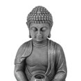 thumbnail image 2 of LuxenHome Fontaine Extérieure en Résine Grise Bouddha Méditant sur Colonne Éclairée, 2 of 8