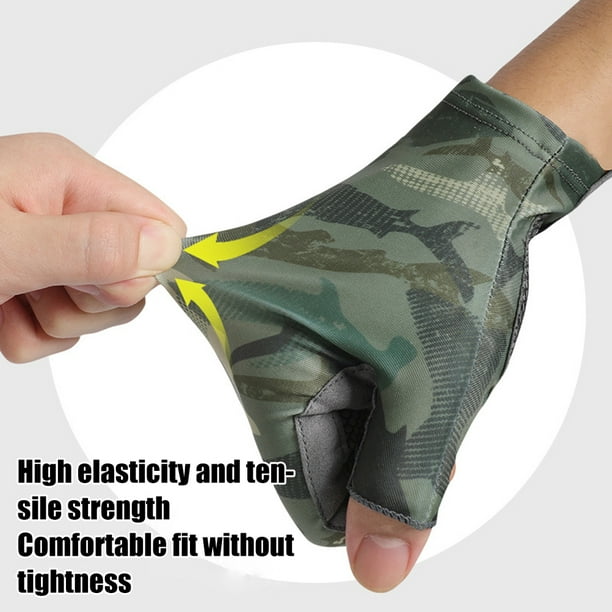 Guantes de pesca sin dedos con protección UV, guantes de pesca con protección solar de grado profesional