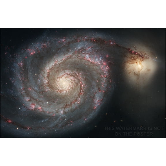 24"x36" Gallery Poster, Whirlpool Galaxy (Spiral Galaxy M51