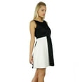 thumbnail image 3 of Bimba Women Black & White Shift Dress Stretchable Fabric Holiday Clothing, 3 of 8