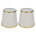 thumbnail image 2 of Pantalla de tela para lámpara de estilo europeo, lámpara de pared con tornillo E14, borde de oro blanco Beige, 2 uds., 2 of 10