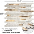 thumbnail image 3 of Peel and Stick Marble Backsplash Tile, 1-Sheet, Beige Marble with  Golden Stripes, Self-Adhesive  Wall Tile for Kitchen, Bathroom, Fireplace, RV (11.4"x10.6", 4mm Thick), 3 of 6