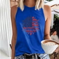 thumbnail image 2 of Wycnly 4th of July Tank Top for Women Loose Basic Independence Day Patriotic Racerback Shirts Vest Summer Sunflower Flag Print Crewneck Sleeveless Fashion Blouses Blue xxl, 2 of 5