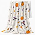 thumbnail image 2 of Cute decorative motif Pumpkin autumn celebration, Warm Flannel Blanket for Living Room and Reading Nook, Festive autumn celebration Scene, Art Lovers autumn celebration Gift, Festive Home Decor, 2 of 9