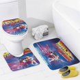 thumbnail image 4 of Volver al futuro-theme 4-Piece Shower Curtain Set with Rugs, Waterproof Bathroom Decor Set Includes Bath Mat, U-Shaped Rug, Toilet Lid Cover and Curtain with Hooks, 4 of 6