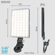 Bower Clip-on Snap Light for Streaming, Selfies & Remote Work - USB-C, 8-Level Brightness, Black