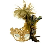 Women Lady Girls Costume Venetian mask Feather Masquerade Mask Halloween Mardi Gras Cosplay Wedding Party