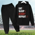 thumbnail image 3 of Kiijoy Boys Sports Sweatsuit Football Letter Print Hooded Sweatshirt Hoodie Joggers Outfits, 3 of 3