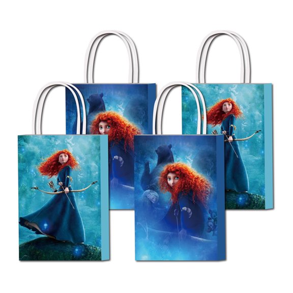 16 Pcs For Merida Cartoon Themed Party Favor Bags – 2 Styles with Handles Party Supplies, Candy Treat Bags for Birthday Decorations and Event Celebrations