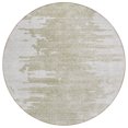 thumbnail image 2 of 8' Taupe Beige And Tan Round Abstract Washable Indoor Outdoor Area Rug, 2 of 5