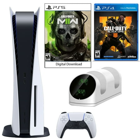 Sony PlayStation 5 Core COD: Modern Warfare II Console with COD: Black Ops 4 and Dual Charging Dock