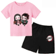 thumbnail image 3 of Conjunto de camiseta y pantalones cortos con estampado de Kamado Nezuko de Demon Slayer para adolescentes y niños, ropa de manga corta para niños y niñas, 3 of 5