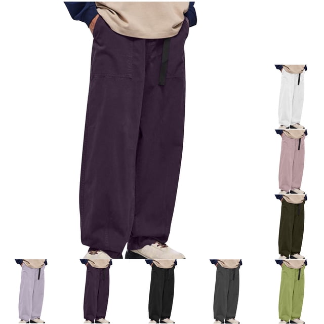 UVEASISHA Mens Wide Leg Pants Loose Fit Cargo Pants for Men Fall and Winter Fashion Work Pants Solid Color Casual Adjustable Waist Trousers with Pockets Spring Sales,Green,2XL