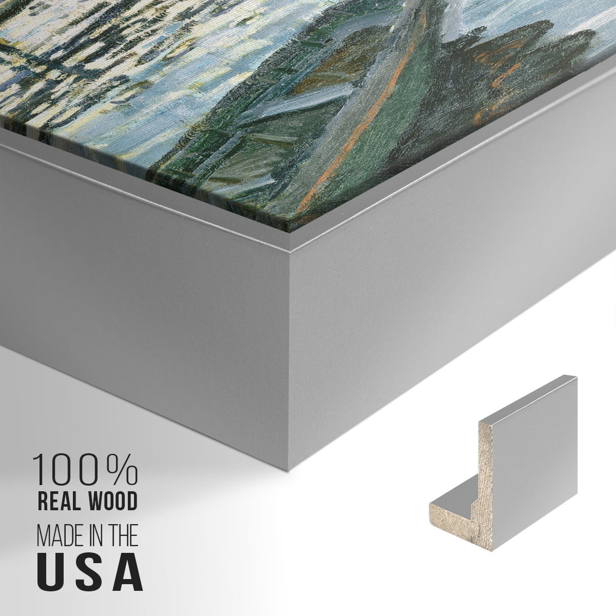 Vintage Landscape-CXV By Wexford Home Framed in Silver Wood Gallery Wrapped Canvas 27 in. x 41 in.