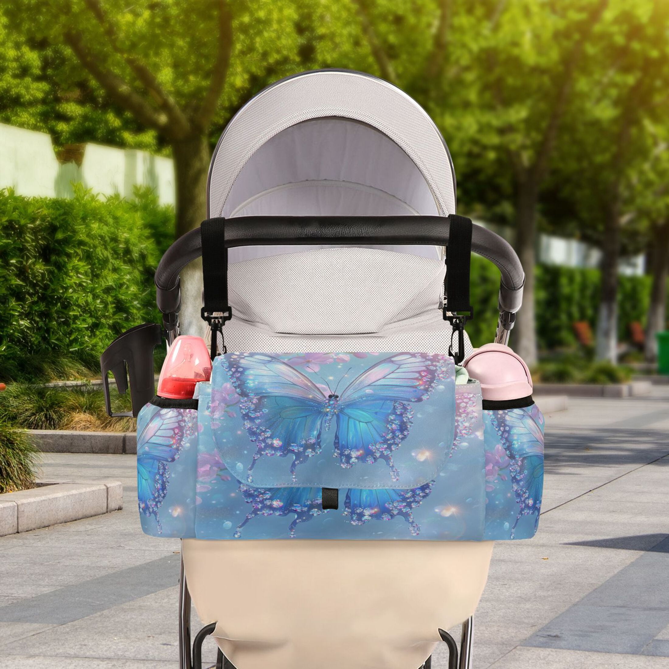 DIXRUYEE Stroller Organizer Crystal Wings Printed