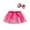 Hot Pink, variant on Little Girls Cute Summer Casual Uniform Skirts Dance Splice Ballet+Bow Party Rainbow Hairpin Dress Kids Flowy Skirts Size 5-8T