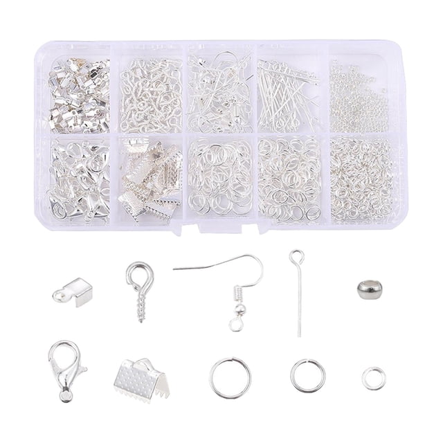 segolike Earring Making Supplies with Head Pins Jewelry Findings Ear Pins Open Jump Rings Argent