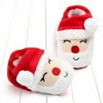 thumbnail image 2 of Visland 1 Pair Xmas Toddler Shoes Adorable Non-Slip Soft Sole Exquisite Pattern Extra-Thick Keep Warm Wear-resistant Santa Claus Xmas Tree Baby Shoes Photo Prop Baby Supplies, 2 of 7