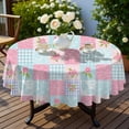 thumbnail image 4 of Pioneer Flower Floral Print Pattern Round Tablecloth 60 X 60 Inch, Wrinkle Resistant Wipeable Table Cloth for Kitchen Dining Picnic Patio Party, 4 of 6