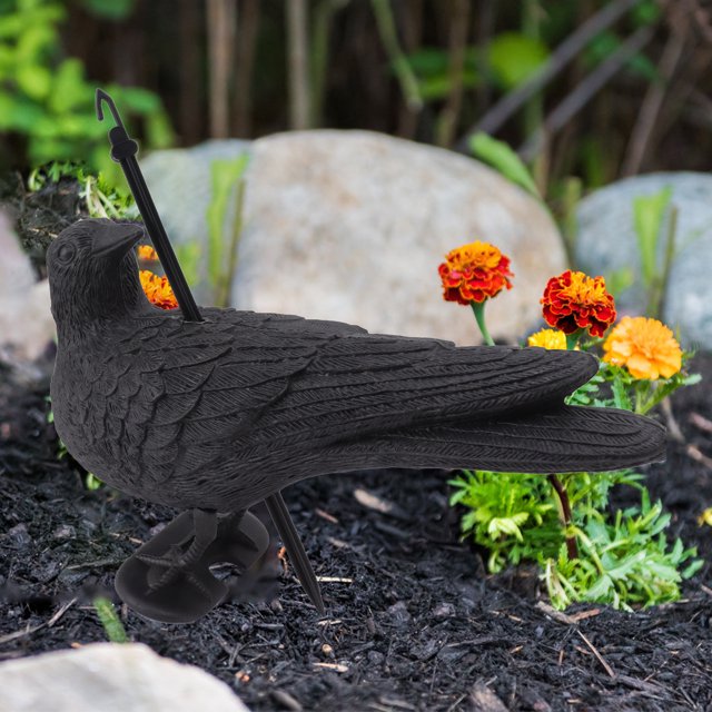 Crow Sculpture, Plastic Crow Decoys Hangable Waterproof Decorative Effect For Desks