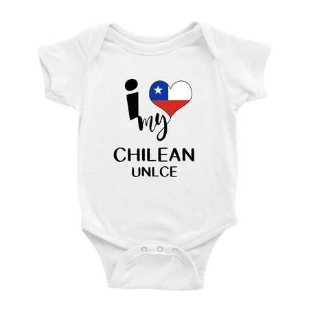 

I Heart My Chilean Unlce Chile Love Flag Infant Baby Bodysuit (White 12-18 Months)