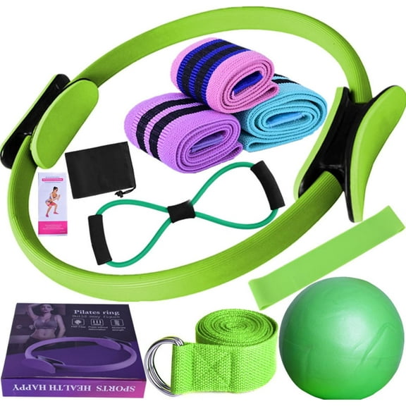 Pilates Essentials Kit for Women, Better Me Yoga Essential Sets for Women, 11 Piece Set Booty Bands for Working Out Glutes Yoga Ball Figure 8 Resistance Band for Stretching