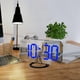 thumbnail image 4 of Despertador digital electrónico con doble USB, función de repetición, luces LE muestran temperatura, fecha para decoración +Azul Sunnimix Despertador digital, 4 of 8