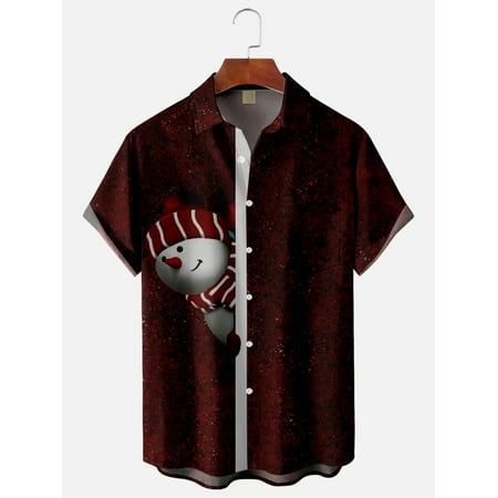 

MLFU Big & Tall Men Hawaiian Shirt Button Down Short Sleeve Slim-Fit Printed T-Shirts Breathable Clothing Plus Size Men