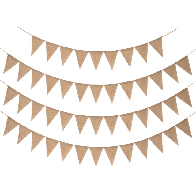 Unique Bargains Bannière Triangle en Coton et Lin 32,8 Pieds, 48 Pcs, Crème