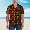thumbnail image 2 of Fotbe Animal Camisa Hawaiana para Hombre Unisex – Camisa Casual de Verano con Botones de Manga Corta de Algodón y Lino,3X-Large, 2 of 7