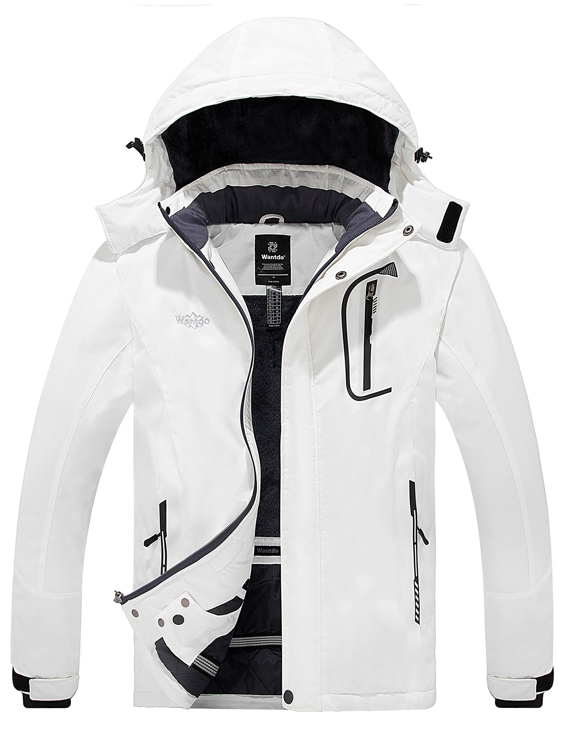 Wantdo Men's Mountain Waterproof Ski Jacket Warm Winter Snow Coat Windproof Raincoat Outdoor Windbreaker