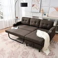 thumbnail image 3 of Miekor Furniture Convertable Sofa Bed with Built-in Storage Space Brown 0006, 3 of 16