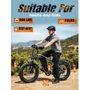 ESKUTE M300F Full Suspension Electric Bike, 20 Fat Tire Ebike, 48V 20.8Ah Removable Battery, 1200W Peak Motor, 7-Speed, Up to 80 Miles, Black, UL2849