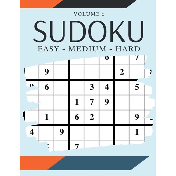 sudoku easy medium hard volume 2 200 sudoku puzzles for adults answer key included paperback walmart com