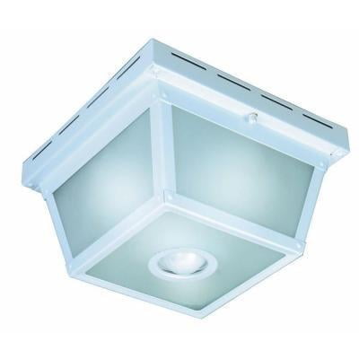 360 Degree Square 4 Light White Motion Sensing Outdoor Flush Mount 360 Degree Square 4 Light White Motion Sensing Outdoor Flush Mount