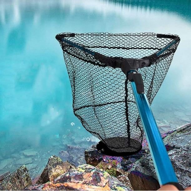 Triangle Foldable Telescopic Rod Rubber Dip Net, Coated Floating Fishing  Brail