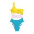 thumbnail image 4 of Conjunto de traje de baño de Bikini calado todo en uno cómodo sin espalda con empalme de Color sólido para mujer con estilo OAVQHLG3B Store  lin121212, 4 of 4