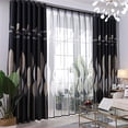 thumbnail image 2 of Cortinas opacas con estampado de hojas, decoración para balcón de dormitorio, 39,37 x 98,43 pulgadas, 2 of 8