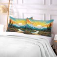 thumbnail image 5 of Sunrise Forest River Mount Plush Pillow Cases Standard Size Ultra Soft Warm Pillowcases with Zipper 20"x26", 5 of 9