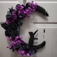 thumbnail image 5 of Halloween Wreath for Front Door, 2023 New Halloween Moon Wreath Fun Halloween Porch Decor Wood Wreath Halloween Front Door Halloween Hanging Decorations for Home Party Wall Indoor Outdoor, 5 of 6